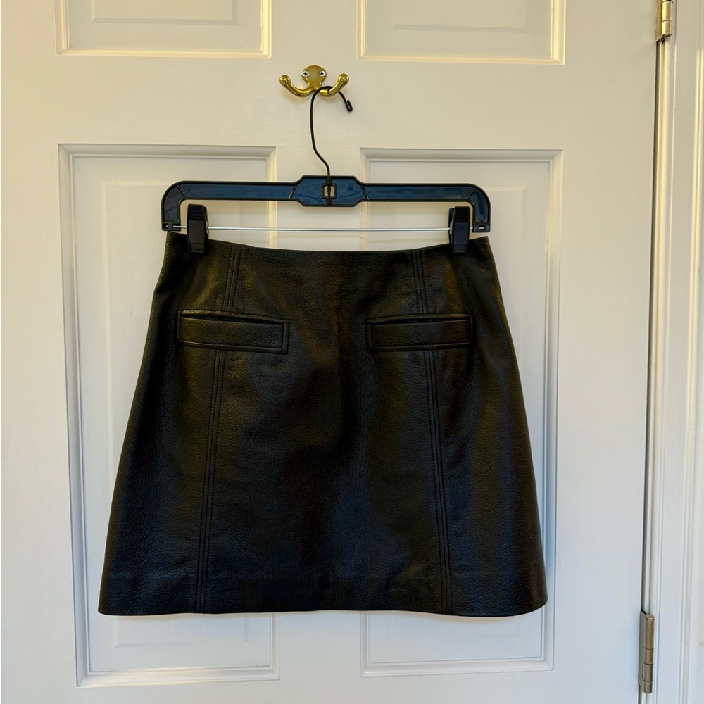 Black leather mini skirt NWT